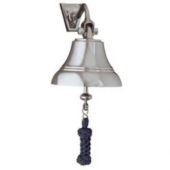 Weems & Plath Weems & Plath 4in Nickel Bell With Navy Blue Lanyard