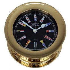 Weems & Plath Weems & Plath Atlantis Quartz Clock Black Dial With Colour Flags