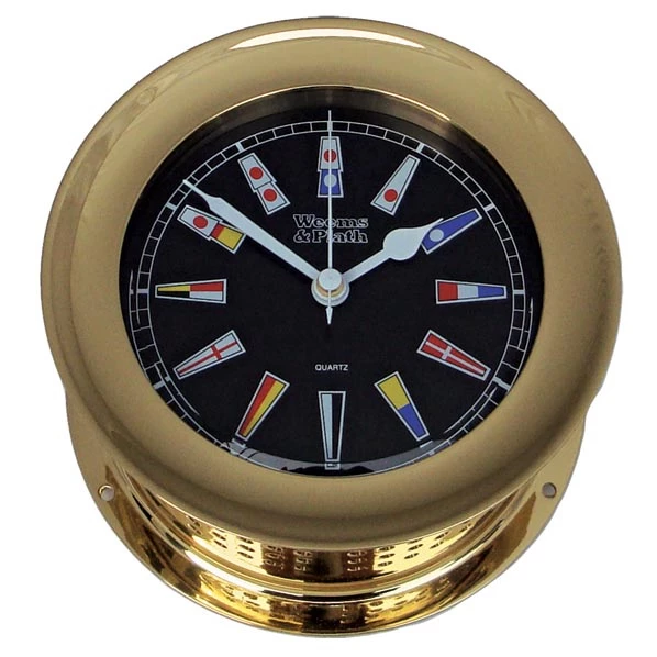 Weems & Plath Weems & Plath Atlantis Quartz Clock Black Dial With Colour Flags 1 Weems & Plath Weems & Plath Atlantis Quartz Clock Black Dial With Colour Flags