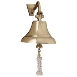 Weems & Plath Weems & Plath 5in Brass Bell With Off-White Lanyard