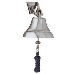 Weems & Plath Weems & Plath 5in Nickel Bell With Navy Blue Lanyard