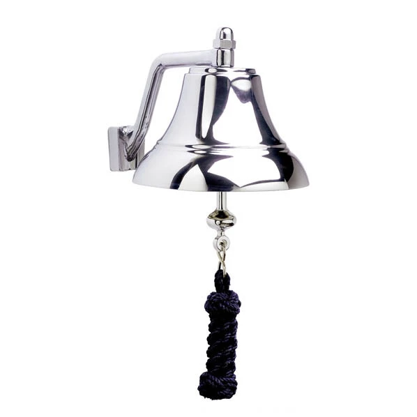 Weems & Plath Weems & Plath 6in Chrome Bell With Navy Monkeys Fist Lanyard 1 Weems & Plath Weems & Plath 6in Chrome Bell With Navy Monkeys Fist Lanyard