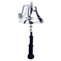 Weems & Plath Weems & Plath 7in Chrome Bell W/Navy Monkeys Fist Lanyard