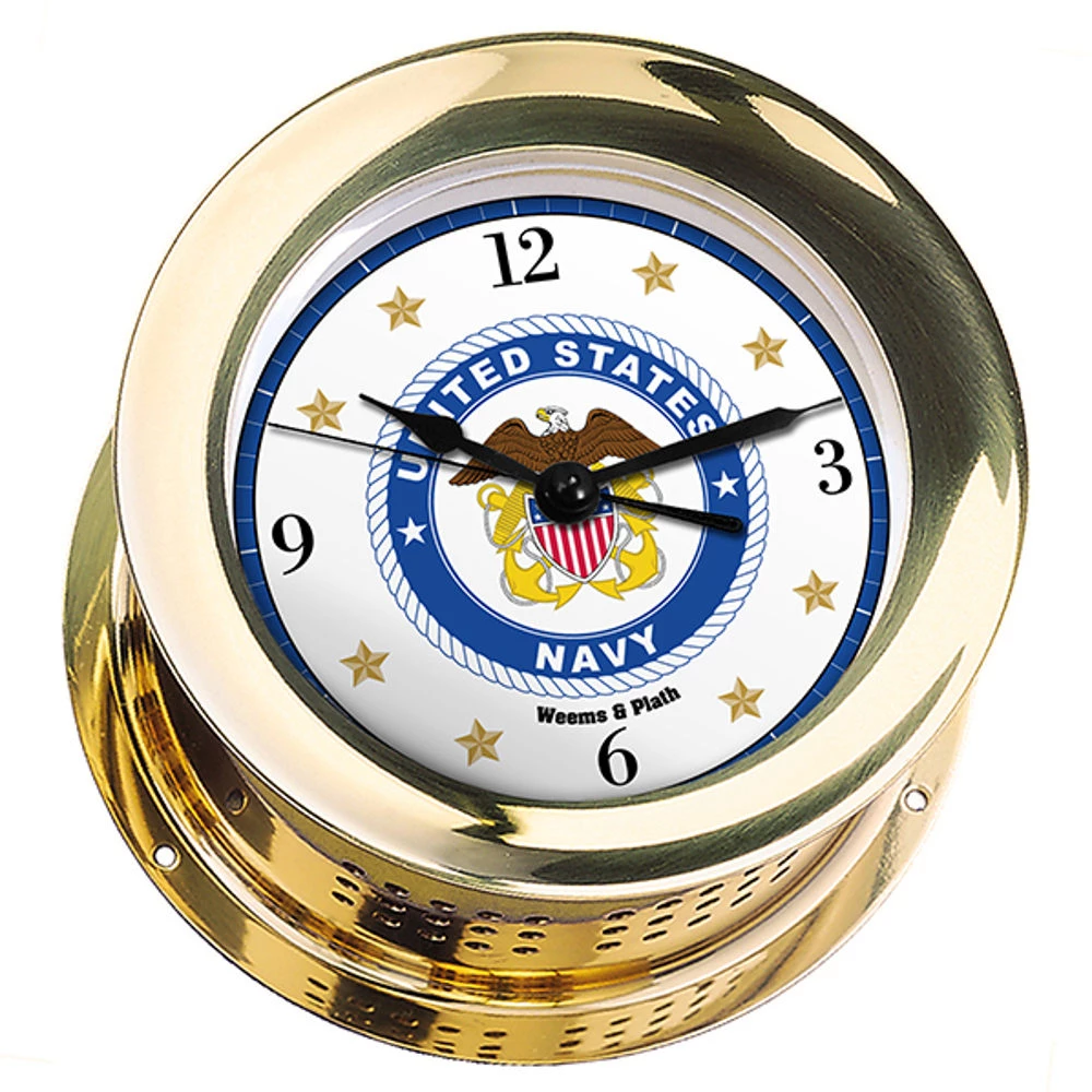 Weems & Plath Weems & Plath U.S. Navy Atlantis Quartz Ships Bell Clock #8 Emblem 1 Weems & Plath Weems & Plath U.S. Navy Atlantis Quartz Ships Bell Clock #8 Emblem