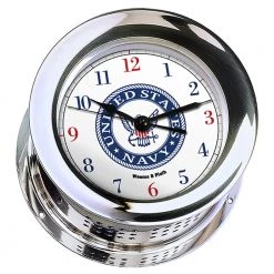 Weems & Plath Weems & Plath U.S. Navy Chrome Plated Atlantis Quartz Clock #9 Emblem