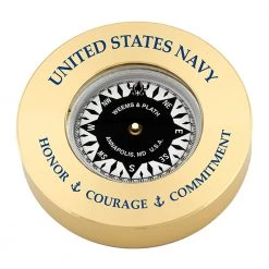 Weems & Plath Weems & Plath U.S. Navy Brass Compass Chart Weight Honor Courage Commitment