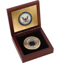 Weems & Plath Weems & Plath U.S. Navy Elegant Wooden Chart Weight Box #7 Emblem