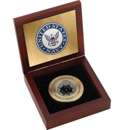 Weems & Plath Weems & Plath U.S. Navy Elegant Wooden Chart Weight Box #9 Emblem