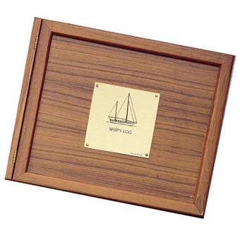 Weems & Plath Weems & Plath Teak Log Cover Sailboat Plate 1 Weems & Plath Weems & Plath Teak Log Cover Sailboat Plate